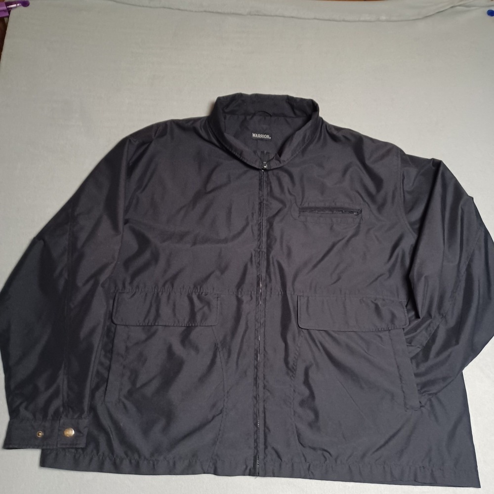Warrior Mens Black Full Zip Utility Jacket Multi Pocket Lightweight Outerwear‎